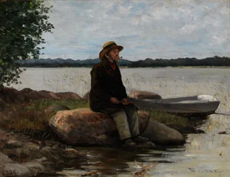 Un pêcheur à la ligne